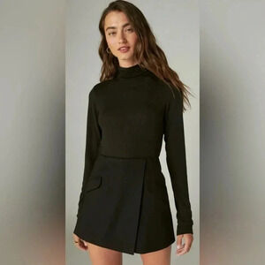 Lucky Brand Black Mock Neck Top NWT